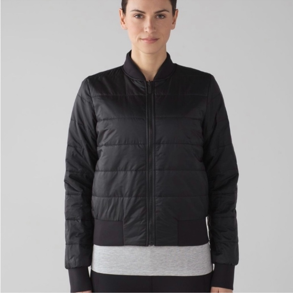 Lululemon Non-Stop Bomber Jacket Black Reversible Women’s Zip Up Quilted 4